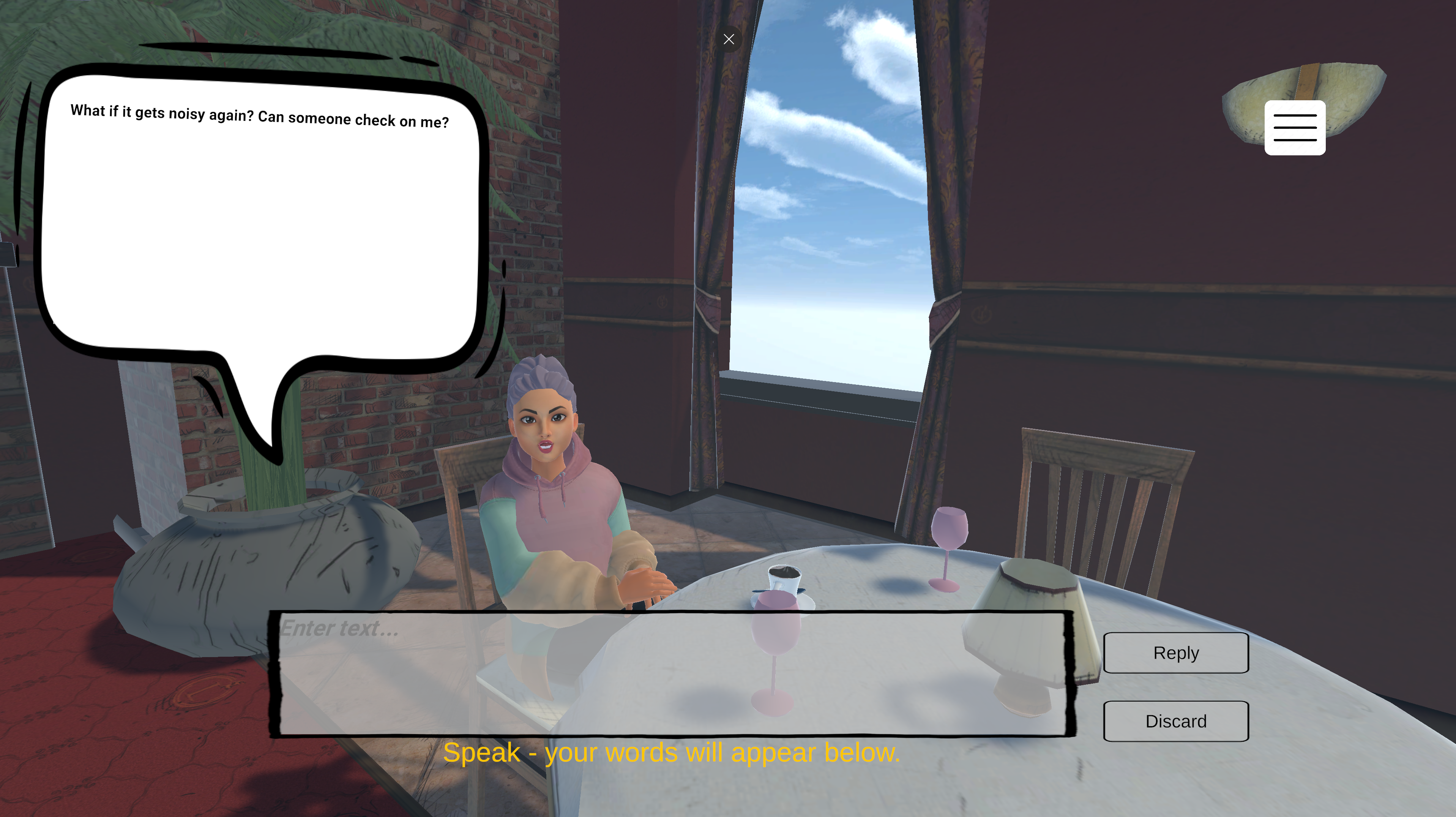 SMART-B-Simulator: Dialog mit einem virtuellen Gast am Restauranttisch mit Sprach- und Texteingabe